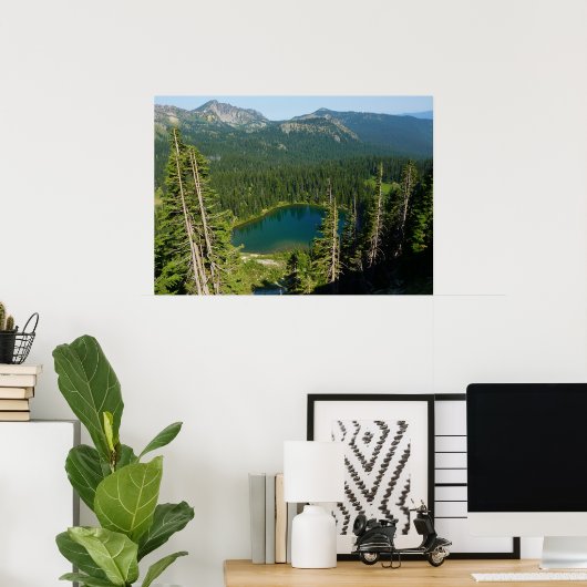 Sunrise Lake van Boven op Mount Rainier Park Poster (Thuiskantoor)
