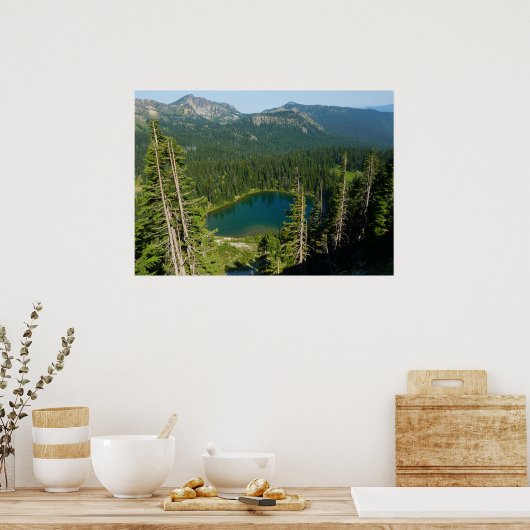Sunrise Lake van Boven op Mount Rainier Park Poster (Keuken)