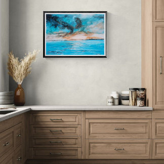 Sunrise Landscape Painting Perfect Poster