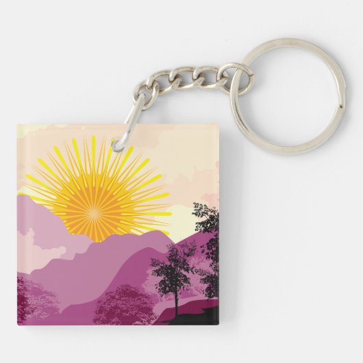 Sunrise Landscape Sleutelhanger (Achterkant)