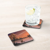 Sunrise Landschap met meer en herten-51207 Bier Onderzetter (Rechterzijde)