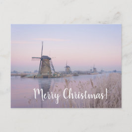Sunrise Light en windmolens kerstkaart Feestdagenkaart