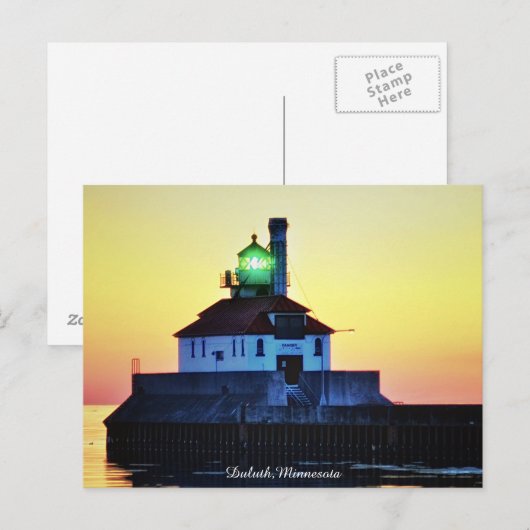 Sunrise Lighthouse Duluth, Minnesota Briefkaart (Voorkant / Achterkant)