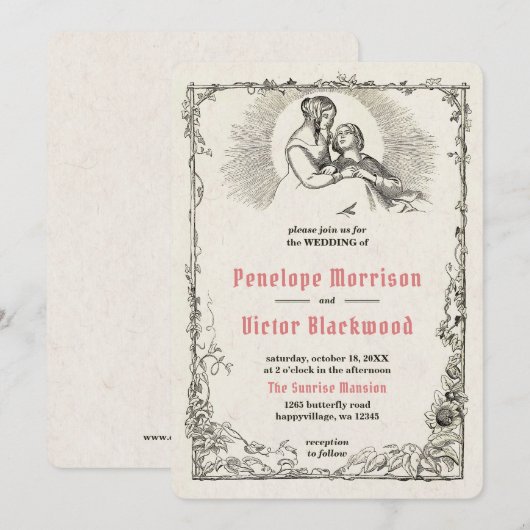 Sunrise Love Huwelijksuitnodiging Kaart (Voorkant / Achterkant)