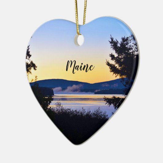 Sunrise Maine Heart Ornament (Links)