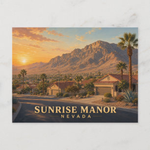 Sunrise Manor Nevada Oude Reisposter Briefkaart