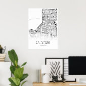 Sunrise Map - Florida - City Map Poster (Thuiskantoor)