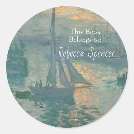 Sunrise (Marine) door Claude Monet Ronde Sticker (Voorkant)