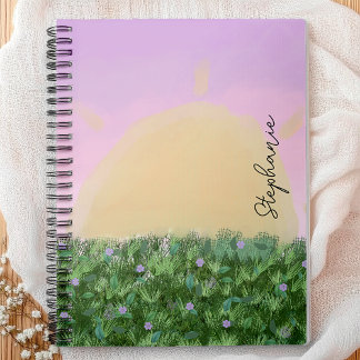 Sunrise Meadow gepersonaliseerd - aangepaste paste Notitieboek