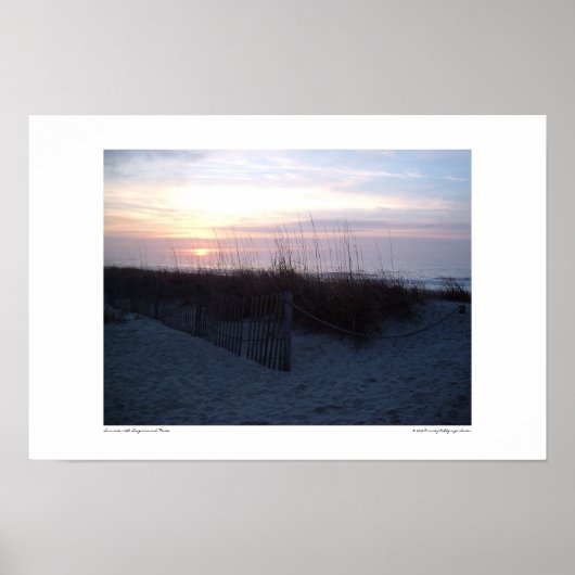 Sunrise met Seagrass en Fence Poster (Voorkant)