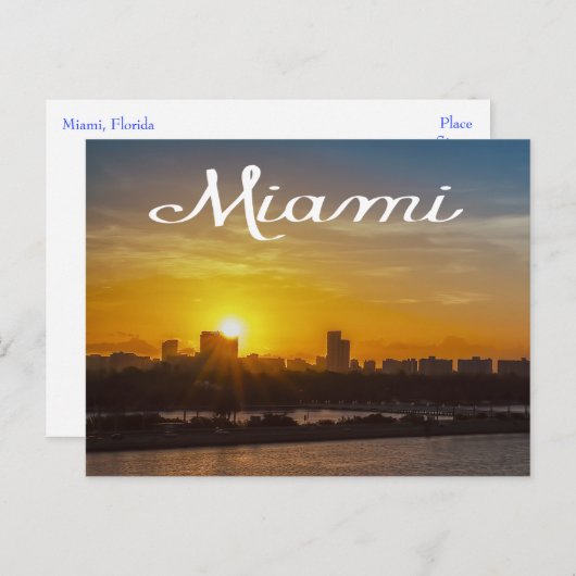 Sunrise Miami Skyline, Florida - VS Briefkaart (Voorkant / Achterkant)