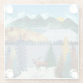 Sunrise Moose Glazen Onderzetter (Achterkant)