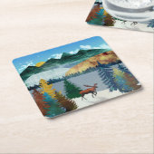 Sunrise Moose Kartonnen Onderzetters (Schuin)