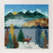 Sunrise Moose Legpuzzel (Verticaal)
