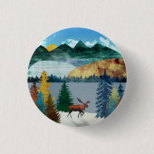 Sunrise Moose Ronde Button 3,2 Cm (Voorkant)
