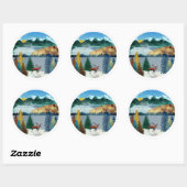 Sunrise Moose Ronde Sticker (Vel)