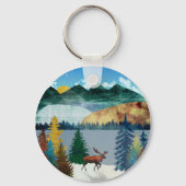 Sunrise Moose Sleutelhanger (Voorkant)