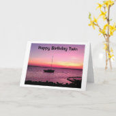 SUNRISE NAAR SUNSET BIRTHDAY WIL MIJN TWIN KAART (Gele Bloem)