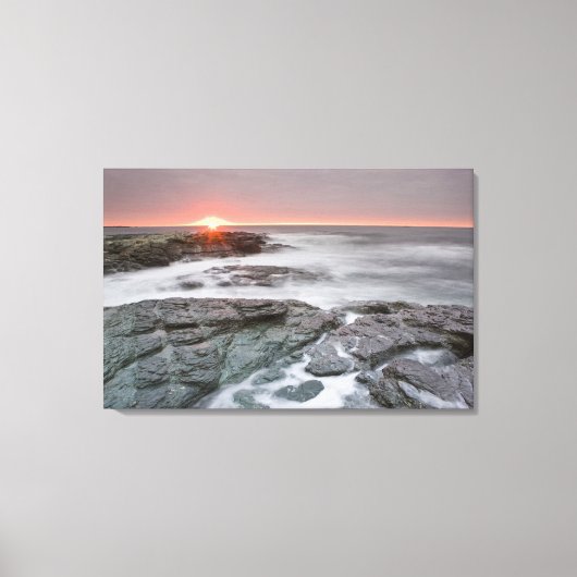 Sunrise nabij Brenton Point State Park op Ocean Canvas Afdruk (Voorkant)