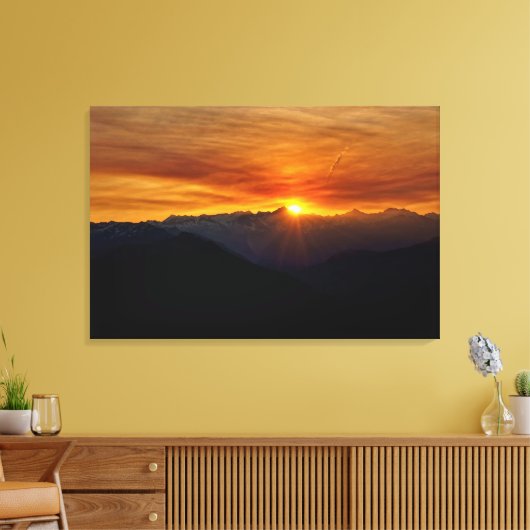 Sunrise North Cascades Canvas Afdruk (Insitu (Woonkamer))
