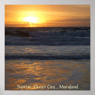 Sunrise, Ocean City, Mar... Poster
