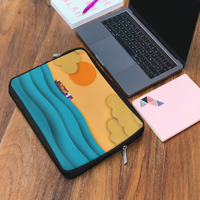 Sunrise Ocean Ship Zonsondergang Laptop Sleeve (Sunrise Ocean Ship Sun Sunset Laptop Sleeve)