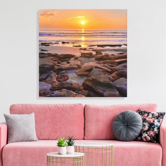 Sunrise ocean shoreline Canvas Afdruk (Insitu (Woonkamer))