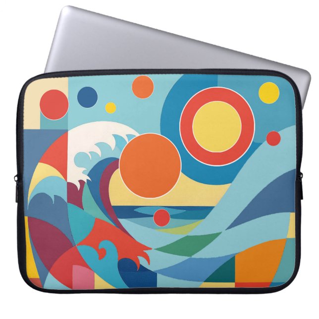 Sunrise Ocean Wave Laptop Sleeve (Voorkant)