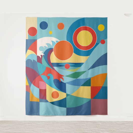 Sunrise Ocean Wave Wandkleed (Voorkant)