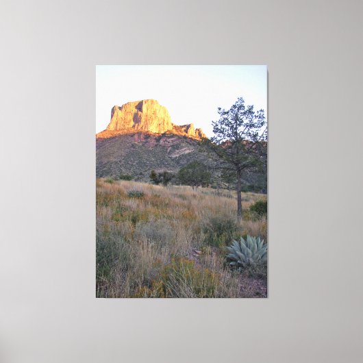 Sunrise op Casa Grande, BBNP, Texas Canvas Afdruk (Voorkant)