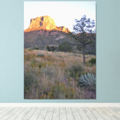 Sunrise op Casa Grande, BBNP, Texas Canvas Afdruk (Insitu (Houten vloer))