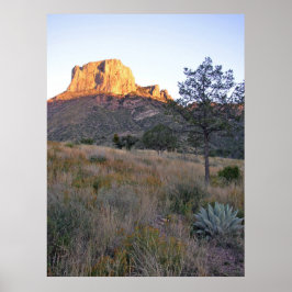 Sunrise op Casa Grande, BBNP, Texas Poster