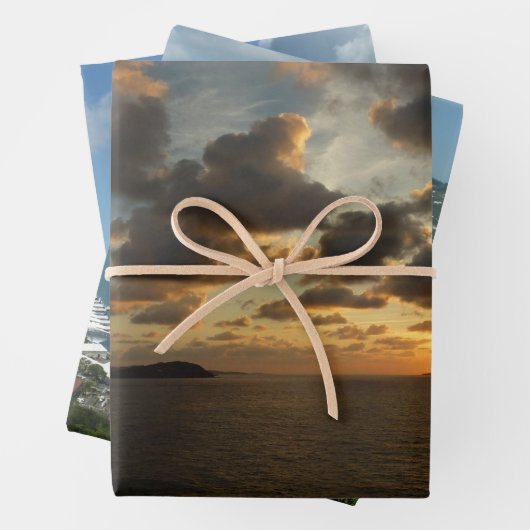 Sunrise op de Amerikaanse Maagdeneilanden in St. T Inpakpapier Vel (In situ)