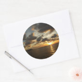 Sunrise op de Amerikaanse Maagdeneilanden in St. T Ronde Sticker (Envelop)