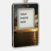 Sunrise op de Amerikaanse Maagdeneilanden in St. T Verzilverd Omlijst Ornament (Rechts)