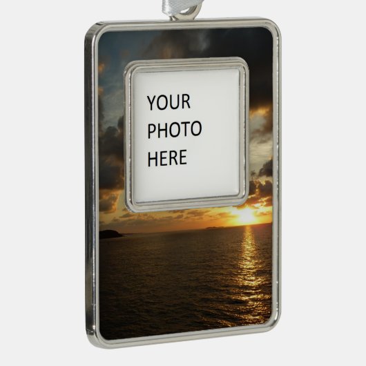 Sunrise op de Amerikaanse Maagdeneilanden in St. T Verzilverd Omlijst Ornament (Rechts)