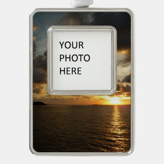 Sunrise op de Amerikaanse Maagdeneilanden in St. T Verzilverd Omlijst Ornament (Voorkant)