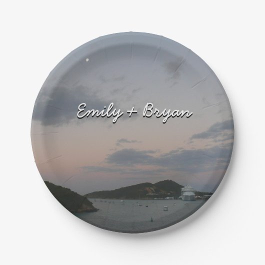 Sunrise op de Amerikaanse Maagdeneilanden St. Thom Papieren Bordje (Voorkant)