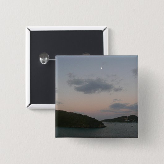 Sunrise op de Amerikaanse Maagdeneilanden St. Thom Vierkante Button 5,1 Cm (Voorkant /achterkant)