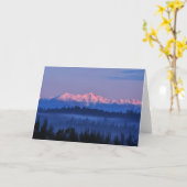 Sunrise op de Olympische bergen - Frameabele kunst Kaart (Gele Bloem)