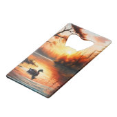 Sunrise op het meer creditkaart flessenopener (Voorkant Gekanteld)