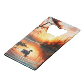 Sunrise op het meer creditkaart flessenopener (Achterkant Gekanteld)