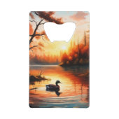 Sunrise op het meer creditkaart flessenopener (Achterkant)