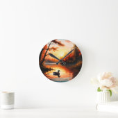 Sunrise op het meer ronde klok (Huis)