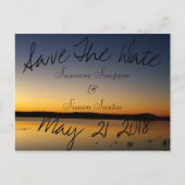 Sunrise op het meer Save The Date Aankondigingskaart (Voorkant)