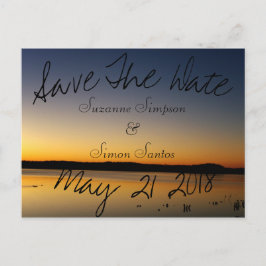 Sunrise op het meer Save The Date Aankondigingskaart