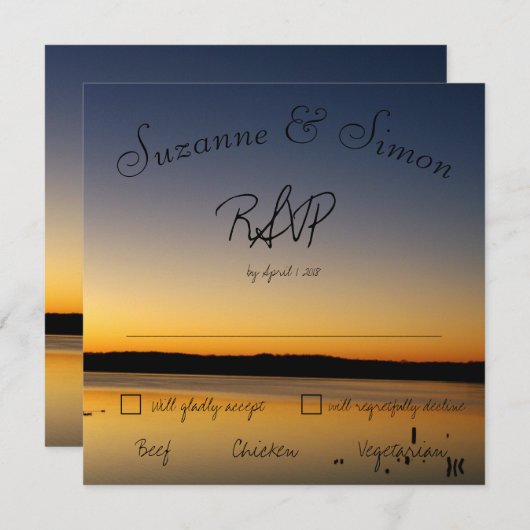 Sunrise op het RSVP-meer Kaart (Voorkant / Achterkant)