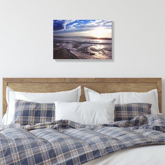 Sunrise op het strand canvas afdruk (Insitu (Slaapkamer))