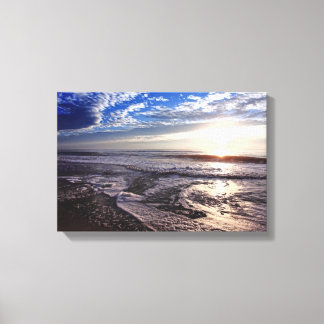 Sunrise op het strand canvas afdruk