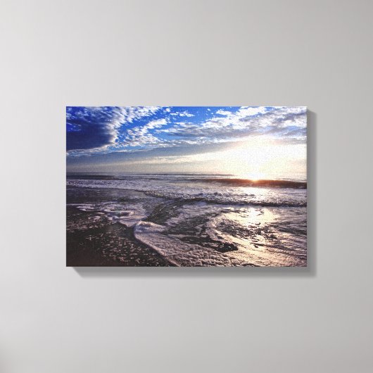 Sunrise op het strand canvas afdruk (Voorkant)
